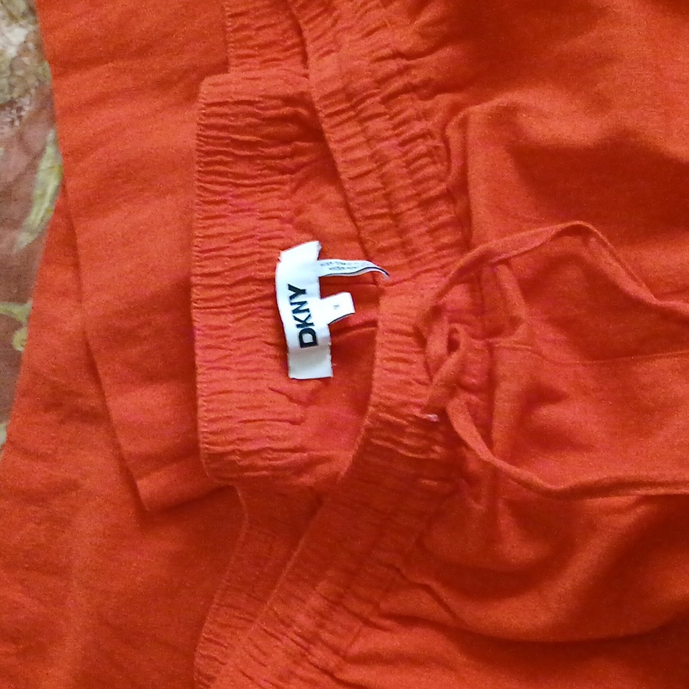 DKNY Women's Vibrant Red Orange Wide Leg - Picture 3 of 5